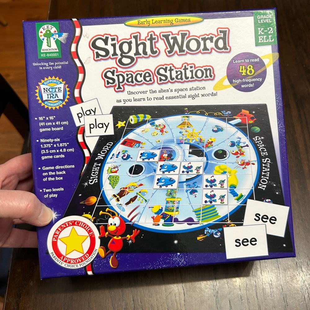Sight word, space station game.